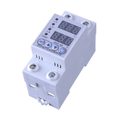 Din Rail Dual Display Adjustable Over Under Voltage Device Protector Relay Use