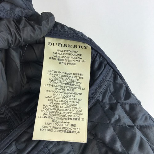 Women's Burberry Brit Quilted Jacket Navy Button Blazer Sport Coat Size L - Picture 21 of 24