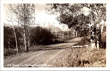 RPPC Grand Tetons Mt Moran Dirt Road Wyoming Postcard A16