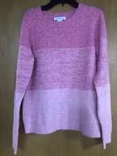 Cupcakes and Cashmere Pullover Sweater Light Pink Striped Women's Size Small