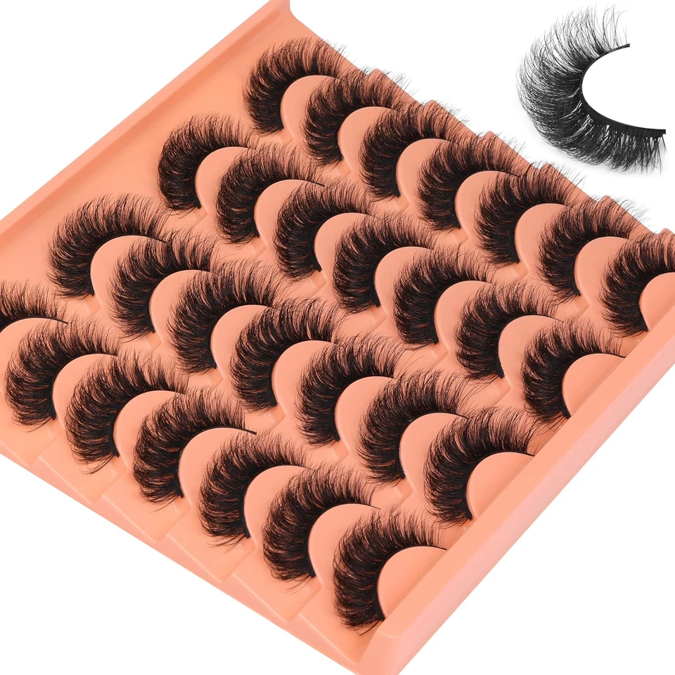 Short Lashes Natural Look False Eyelashes Thick Volume Faux Mink Lashes Pack Wis - Image 4 of 4