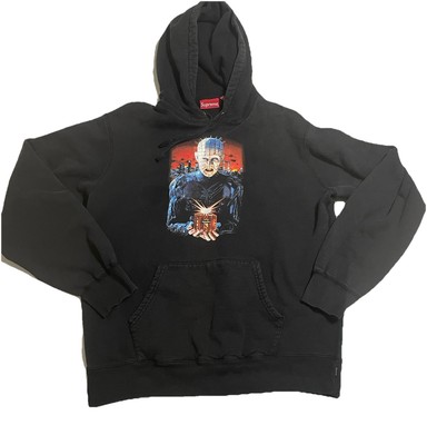 Supreme SS18 Hellraiser Hell On Earth Distressed Black Hoodie THICK XL Distress