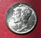1945 US Mercury SILVER Dime "Philadelphia" Mint! Choice AU! Old Coin!