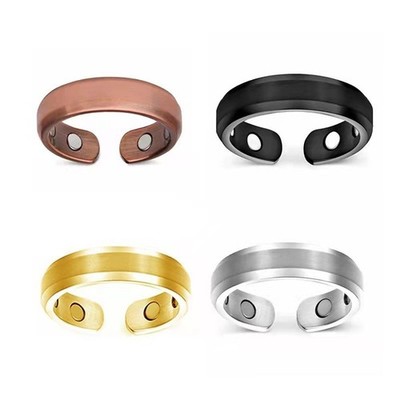 Für Damen Verstellbarer Magnet Ring 4 Farben 316L Stahl Zweipolig Design