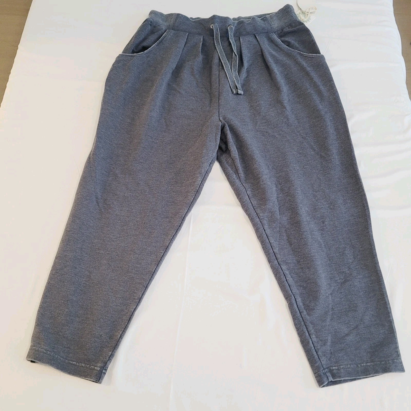 Brisas Pant Womans Large Gra Capri Pleated Lounge Leggings Jersey Comfy Soft New