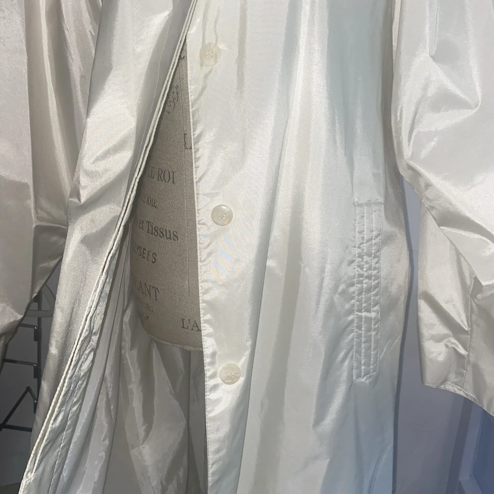 Maggie Lawrence Long Coat, Satin Ivory Finish Shell, Fully Lined, Collared,EUC - Image 2 of 4