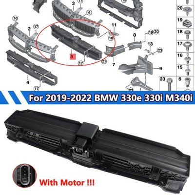 Front Grille Radiator Air Duct Shutter W/Motor For 2019-2022 BMW 330e 330i M340i