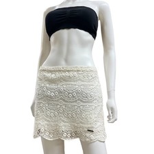 Abercrombie  Fitch Y2K Crochet Lace Mini Skirt Boho Coquette Festival Euro M