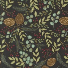 Winter Friends By Deb Strain For Moda - Charcoal Black Foliage 56131-18