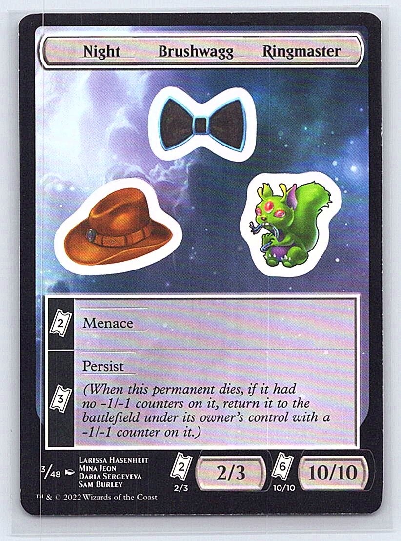 NIGHT BRUSHWAGG RINGMASTER 3 TOKEN UNFINITY MTG CARD
