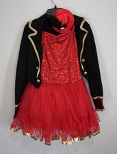 Weissman Red Sequin Small Hat Black Jacket Dance Costume Dress Size LC