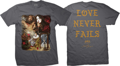 DGK Skateboards x Godffiti No Llores Love Never Fails Charcoal Gray T-Shirt