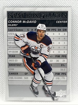 Edmonton Oilers - Connor McDavid - 23/24 UD Series 1 - Stat Box Fillers - #SB-21