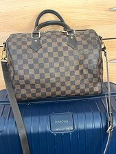 Louis Vuitton Speedy Bandouliere Damier Ebene Braun Canvas Leder abnehmbar