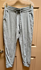 MARC NEW YORK Sweatpants Womens SZ L, Ribbed Knit Joggers, Water Blue, Stretch