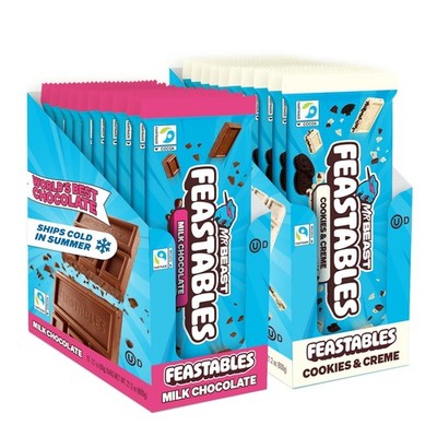MrBeast Feastables Milk & Cookies Variety Pack, King Size, 20 Count, 2.1oz