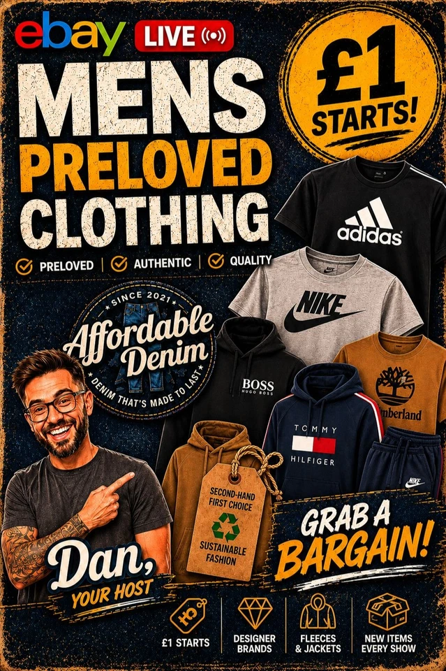 🔥 EBAY LIVE | COATS - T-SHIRTS, BUTTON UPS, SHORTS & JOGGERS £1 STARTS