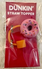 Dunkin' Straw Topper Limited Edition Strawberry Donut / NWT