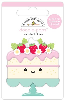 Doodlebug Doodle-Pops 3D Sticker-Strawberry Shortcake - 6 Pack