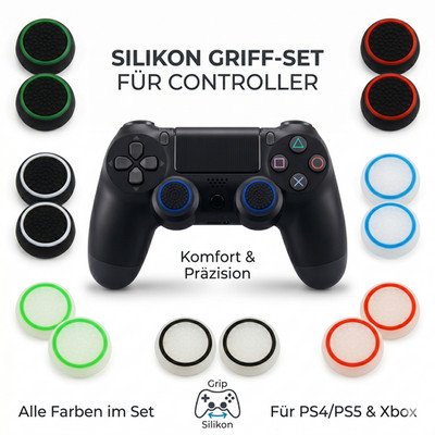 Thumbstick Grips Schutzkappen für PS5 PS4 Controller Stick Caps Kappen Schoner