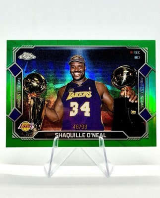 Shaquille O'Neal 2025-26 Topps Chrome Update Moment in Time Green /99 #MT-22