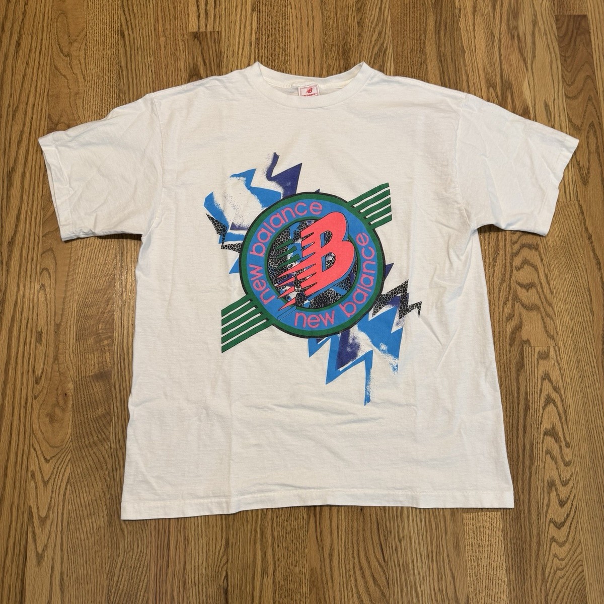 Vintage New Balance Running Graphic T Shirt Size Large 80s