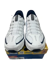 Skechers Mens Afterburn M. Fit Grill Captain Shoes White/Navy, Sz 11 Extra Wide