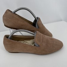 BIRDIES Womens The Starling Latte Suede sip on flats Sz 9 Foam Sole Sleek Style