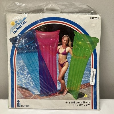 The Wet Set Intex Pool Raft NEW VTG 1999 Inflatable Float 59702 Green 72 x27''