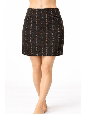 Ex Fat Face Size 14 Ladies Black Jennie Nordic Ditsy Skirt