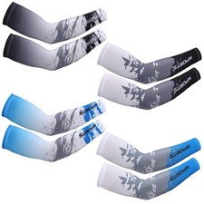 4 Pairs UV Sun Protection Arm Sleeves Cooling Sports Sleeve Anti Slip Ice Sil...