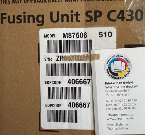 406667 Ricoh Fusion Fixage Unité pour Sp C430 C431DN Sp C440DN