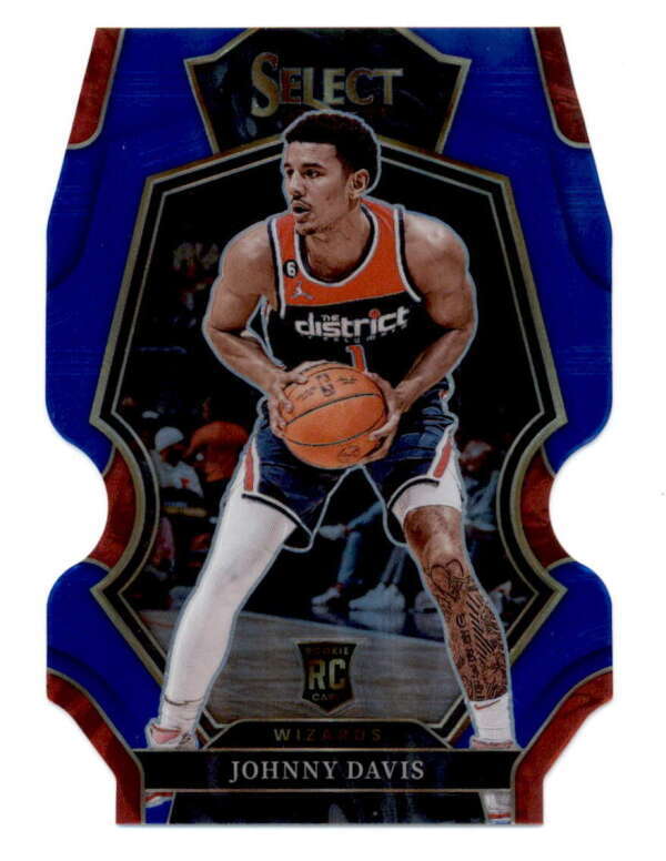JOHNNY DAVIS 2022/23 PANINI SELECT #191 DIE-CUT ROOKIE BLUE PRIZM #/249 BF1188