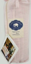 $135 JOHN ROBSHAW SAGANA LOTUS QUILTED COTTON KING SHAM PINK CLASSIC PIN STRIPES