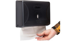 Hand Paper Towel Dispenser Wall Mount Touchless Commercial Folded Bathroom Black