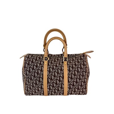 Christian Dior Vintage Trotter Diorissimo Medium Brown Boston Bag