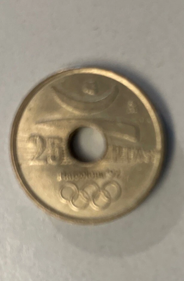 1-1990 & 3-1991 Espana / Spain 25 Pesetas / Barcelona Olympic High Jumper Coins - Image 4 of 4