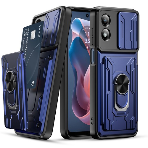 Funda tipo billetera a prueba de golpes con soporte + vidrio templado para Motorola Moto G Play 2024 - Imagen 37 de 83