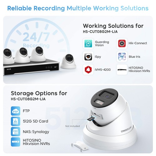 Microfono leggero ibrido intelligente compatibile Hikvision 8 megapixel fotocamera IP 4K ColorVu compatibile con luce PoE esterno - Foto 6 di 20