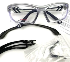 OnGuard Safety Eyewear OG-225S Silver Navy Glasses Goggles 55-15-130