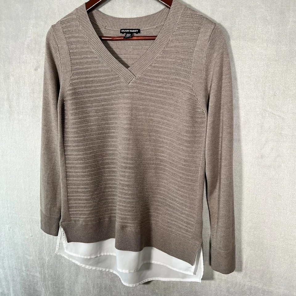 Suéter Hilary Radley En Capas Texturizado Manga Larga Oficina Minimalista Talla S/M Foto 3 de 4