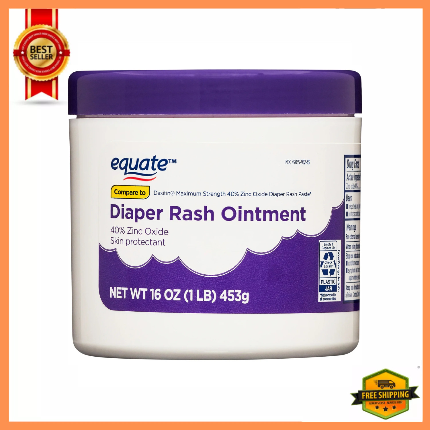Rash Relief Maximum Strength With 40% Zinc Oxide, 16 Oz (1 L