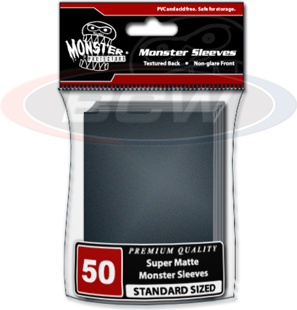 (1) BCW MSL-LMN-BLK Large Black Monster Protectors Trading Card Sleeves CCG  NEW