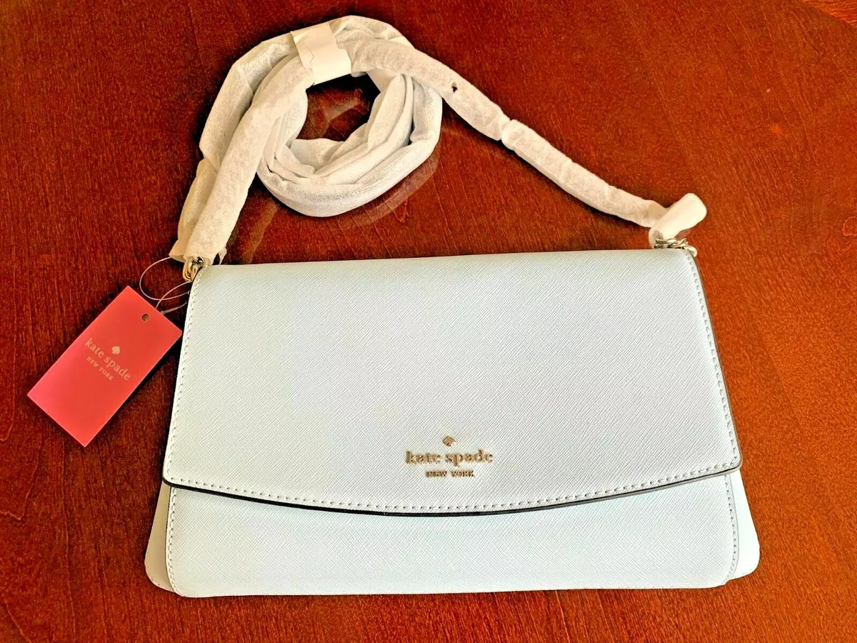 REDUCED NWT Kate Spade Greer LEATHER Crossbody Ocean Fog Bag eBay