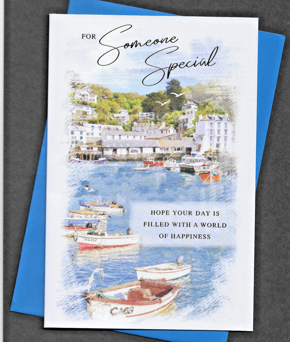 Someone Special Birthday Card 9""x6"" Harbour Bay Seaside Coastal Scene Sea Boats