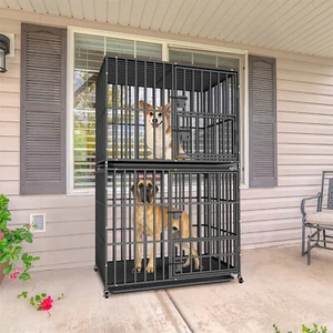 Carrière de chien extra grand poids lourd empilable Cage Kennel avec bac & Verrouiller l'ouverture