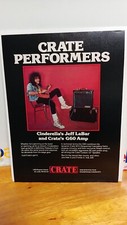 CRATE AMPLIFIERS CINDERELLA JEFF LABAR VINTAGE 1987 GUITAR  PRINT AD 11X8.5 0A9