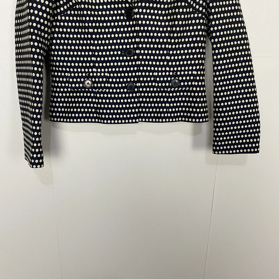 Chaqueta Blazer Boden Mujer Negro Blanco Lunares Mezcla Algodón Talla US 4. Foto 3 de 4
