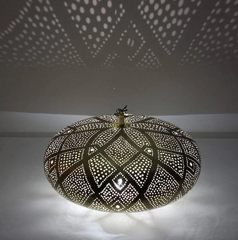 Ручной работы марокканский латунный подвесной светильник, подвесной абажур лампа - модель 2 - Изображение 3 из 4