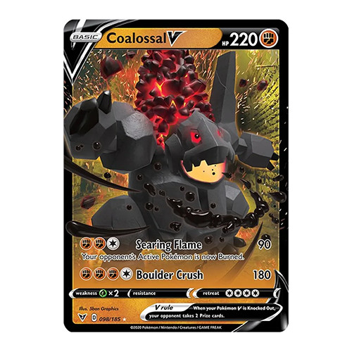 coalossal vmax pokemon card value Coalossal VMAX 099/185 Vivid Voltage Holo Ultra Rare Pokemon Card Near